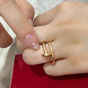 Elegant Gold Women's Nail Ring - NEW